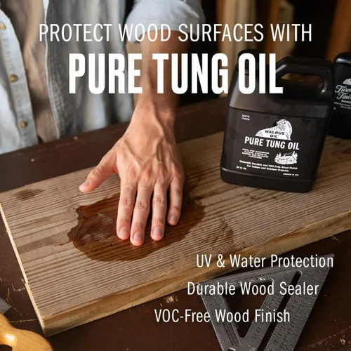 Miniatura 3 de Walrus Oil - Aceite de Tung 100% puro, acabado de madera para cualquier proyecto de carpintería, natural, sin compuestos orgánicos volátiles. Jarra
