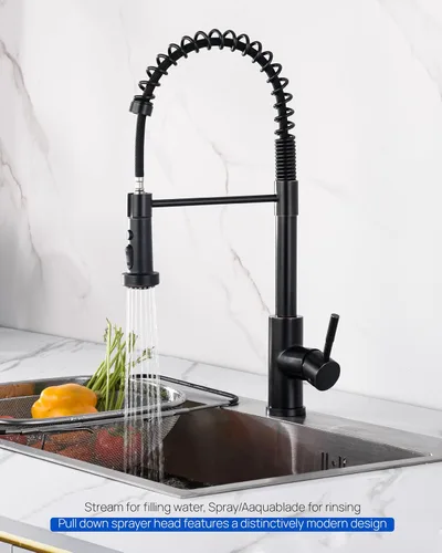 Miniatura 2 de J-HVA Cabezal de rociador de fregadero de cocina extraíble con adaptadores, boquilla de repuesto de rociador de fregadero de 3 funciones, llave