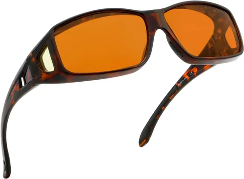 Miniatura 23 de BLUELESS Se ajustan sobre lentes de bloqueo azul con lentes teñidos de naranja, color negro 06-negro-100% bloqueo de luz azul