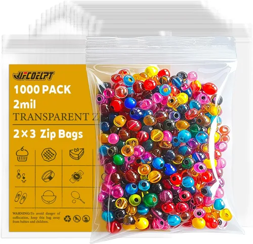 Miniatura 20 de 11 x 14 bolsas grandes de plástico con cierre de 100 unidades, 2 mil, 1.5 galones tamaño bolsa de almacenamiento con cremallera para el hogar
