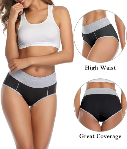 Miniatura 2 de wirarpa Women's Cotton Underwear High Waist Stretch Briefs Soft Underpants Ladies Full Coverage Panties 5 Pack