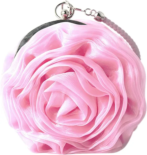 Miniatura 3 de Buddy - Bolso de mano de satén suave para mujer, con forma de rosa, para boda, fiesta