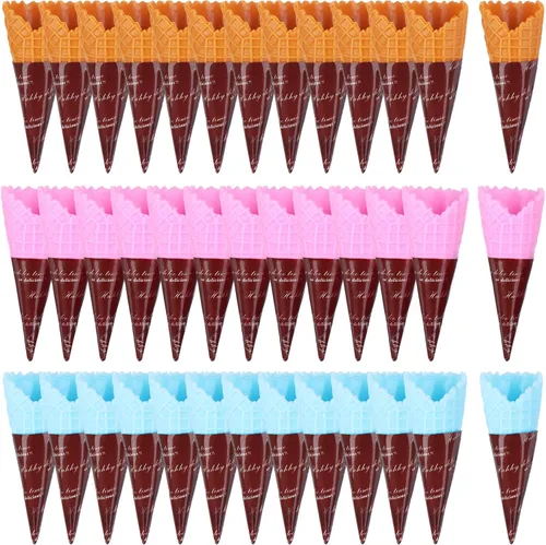 80 piezas de mini cono de helado artificial realista, adorable cono de helado de simulación, juego de comida, casa de muñecas, suministros para