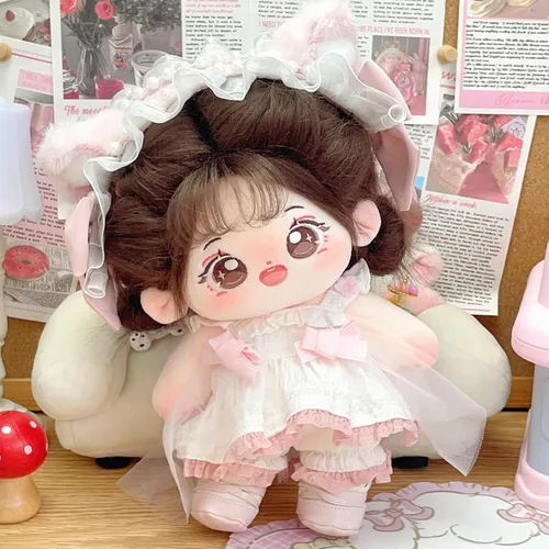 Miniatura 2 de CALEMBOU Muñeca de peluche - Muñeca de algodón suave y linda de 20 cm de anime kawaii con disfraz de esqueleto y ropa (Chacha)