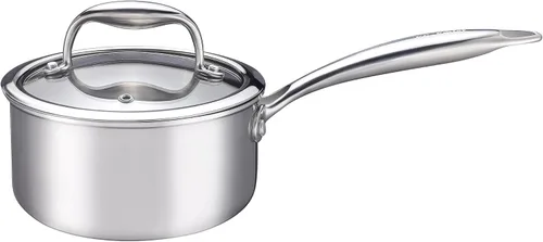 Miniatura 9 de Mini sartén, olla de acero inoxidable de tres capas con mango que se mantiene fresco, salsa térmica y aceite (4 pulgadas/0.12 cuartos de galón)