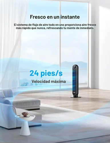 Miniatura 2 de Paquete de ventilador de torre DREO para dormitorio, ventilador de suelo silencioso Velocity de 25 pies/s, ventiladores oscilantes de 90° con 4