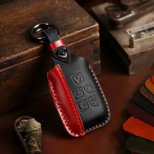 Miniatura 3 de ontto Funda de cuero para llave Land Rover, funda de protección completa, elegante soporte para llaves compatible con Range Rover para Jaguar