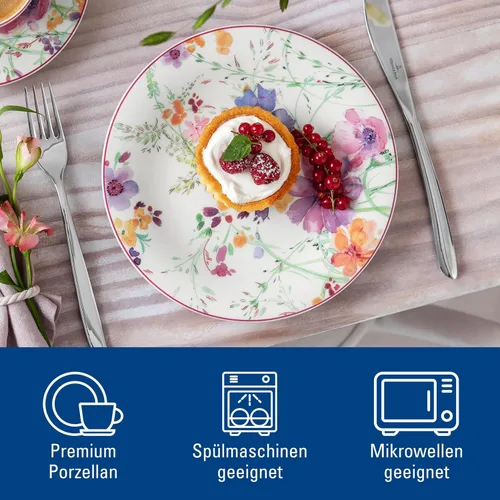 Miniatura 2 de Villeroy & Boch Mariefleur Basic - Plato de ensalada, 8.25 pulgadas, porcelana premium, blanco/multicolor