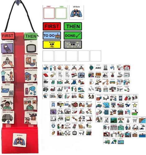 Miniatura 11 de Programa visual para niños – 133 tarjetas de plástico duraderas con imágenes y monedas con lazo suave Tabla de rutina diaria y recompensas por
