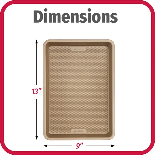 Miniatura 5 de GoodCook BestBake - Bandeja para hornear rectangular antiadherente de bronce de 9 x 13 pulgadas, acero al carbono texturizado, resistente a