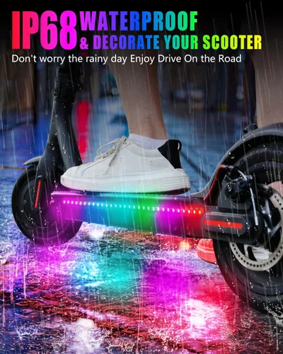 Miniatura 6 de Keiurot Tiras de luz LED para scooter para montar por la noche, 5 V, luces de monopatín de alto brillo, control por aplicación, RGBIC, impermeable