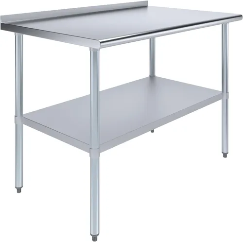 Miniatura 13 de AmGood Mesa de trabajo de acero inoxidable de 24 pulgadas x 12 pulgadas con protector contra salpicaduras de 1.5 pulgadas Mesa de preparación