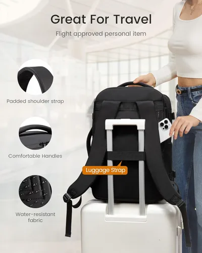 Miniatura 6 de LOVEVOOK Mochila de viaje para mujeres y hombres, bolsa de viaje para artículos personales de la TSA para laptop de 17.3 pulgadas aprobada por