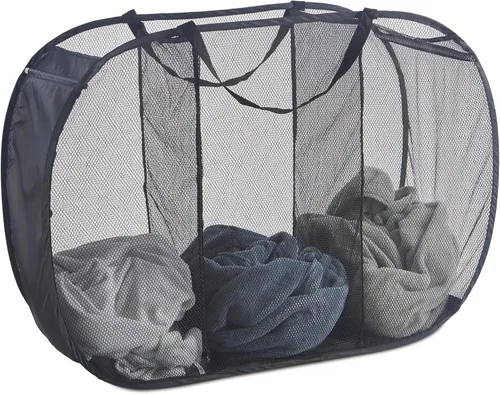 Miniatura 16 de 2 cestas de malla desplegable para ropa sucia, 115 L, extra grande, plegable, cesta de almacenamiento de ropa, con asas, sin tapa, 26 pulgadas