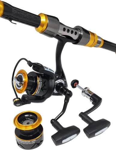 Miniatura 6 de High Altitude Brands Bastón de pesca telescópico portátil ligero, estuche y disponible con carrete giratorio, motocicleta, automóvil, senderismo