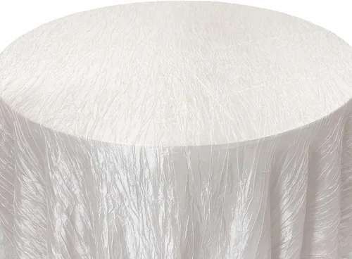 Miniatura 5 de Your Chair Covers - Mantel redondo de tafetán arrugado de 120 pulgadas - Mantel de comedor blanco brillante para boda, fiesta, cumpleaños, baby