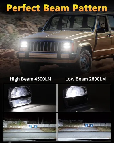 Miniatura 3 de BICYACO DOT - Faros delanteros LED de 110 W, 5 x 7, 7 x 6 pulgadas, proyector de haz sellado LED alto/bajo, compatible con Jeep Wrangler YJ Cherokee