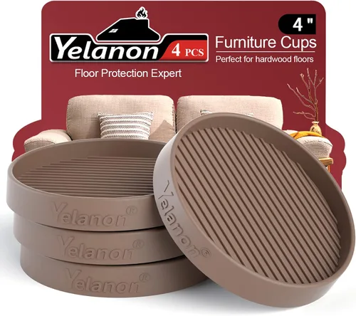 Miniatura 24 de Posavasos para muebles - 8 piezas, vasos de ruedas de muebles redondos de 2" - Almohadillas antideslizantes para suelos de madera dura, pinzas