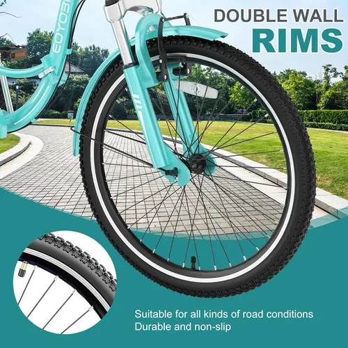 Miniatura 4 de MOPHOTO Triciclo plegable para adultos, 7 velocidades, 20/24/26 pulgadas, bicicleta de 3 ruedas para personas mayores, mujeres y hombres, bicicleta