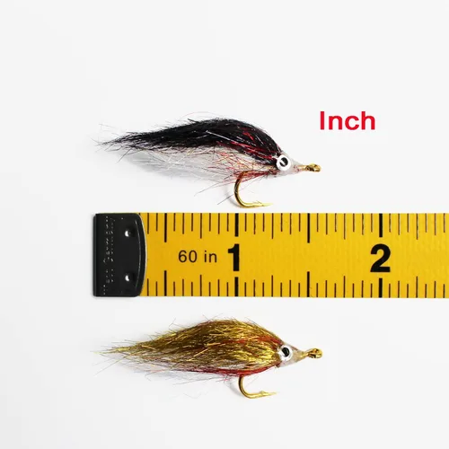 Miniatura 3 de Tigofly Juego de 12 señuelos de pesca con mosca de pececillo herido UV Polar Fry que se hunde lentamente, trucha de salmón, cabeza de acero, pesca