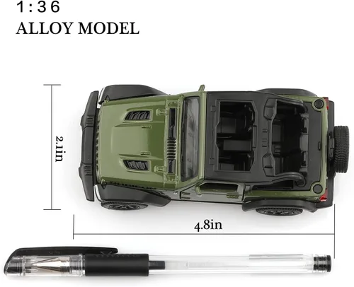 Miniatura 4 de TOKAXI Modelos de autos moldeados a presión para Jeep Wrangler Rubicon a escala 1/36, vehículos de juguete, regalos de autos para niños y niñas