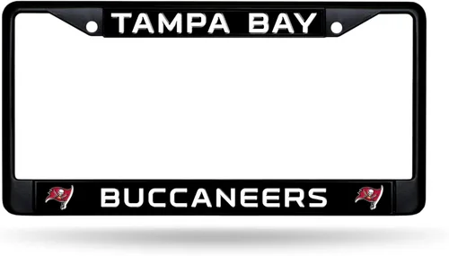 Miniatura 21 de Rico Industries Marco cromado negro primario de fútbol americano de la NFL con inserciones de plástico de 12" x 6" accesorio para automóvil/camión