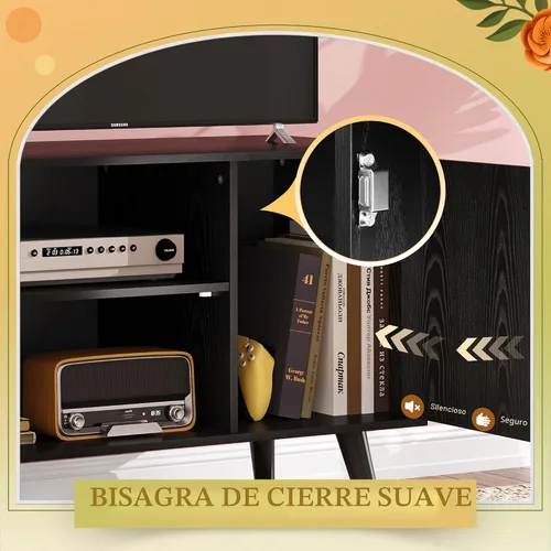 Miniatura 7 de WLIVE Soporte de TV para televisores de 40 pulgadas, pequeño centro de entretenimiento con gabinete de almacenamiento, soportes de TV modernos