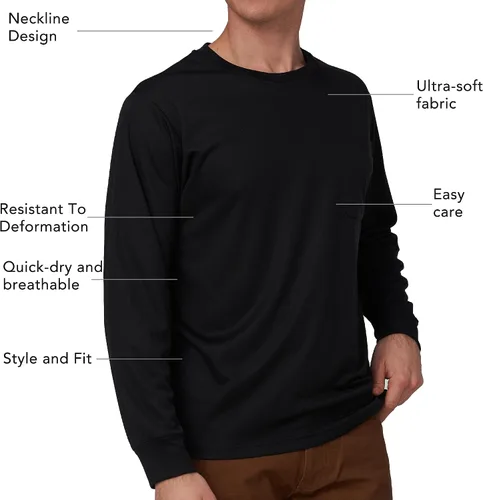 Miniatura 3 de A-SAFETY Playera de manga larga de seguridad de alta visibilidad, personalizable con logotipo (XS-6XL)