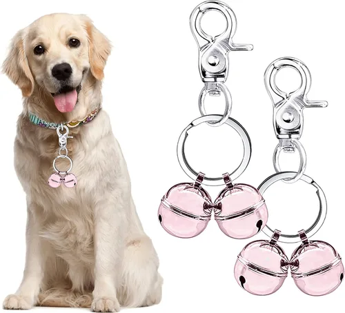 Miniatura 7 de Cat & Dog Collar Bell, Pack of 2, Extra Loud Dog Bell for Pet Tracking & Saving Wildlife, Birds, Durable Iron Split Ring & Lobster Bell Clip bronce