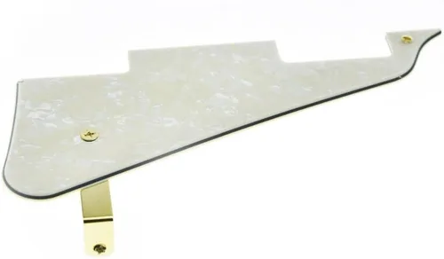 Miniatura 55 de KAISH Golpeador de guitarra Abalone Pearl LP con soporte de acero inoxidable negro y tornillos de montaje de acero para USA Les Paul