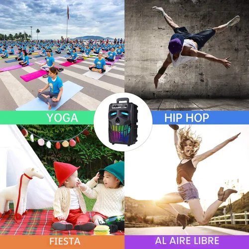 Miniatura 7 de E I F E R Altavoces Bluetooth Cool Skull, Altavoz Portátil Inalámbrico, Compatible con Smartphones y Tablets, Adecuado para Hogar, Jardín, Fiesta