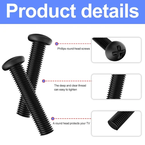Miniatura 6 de Kit de tornillos para tornillos de soporte de TV LG, para tornillos de patas de TV LG, 55UK6500 55UJ6540 55UM7300 55UN6900 55LJ5500UA 50UK6500