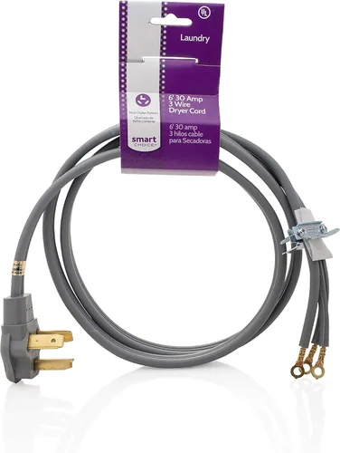 Miniatura 2 de Smart Choice Cable secador de 3 clavijas de 30 amperios de largo de 6 pies de largo