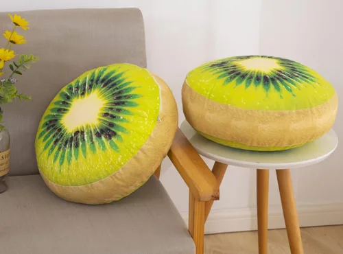 Miniatura 2 de Cojín de fruta Cojín redondo grueso Cojín reposacabezas (13.7 pulgadas, kiwi)