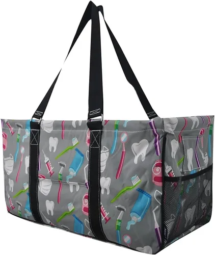 Miniatura 76 de NGIL Bolsa de comestibles reutilizable extra grande plegable de gran tamaño para comestibles, almacenamiento, picnic, playa, Flecha-negro