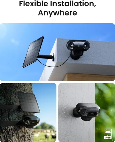 Miniatura 9 de REOLINK Argus 4 Pro Negro, cámaras de seguridad solar inalámbricas para exteriores de 4K de doble lente 180°, visión nocturna ColorX de 8MP