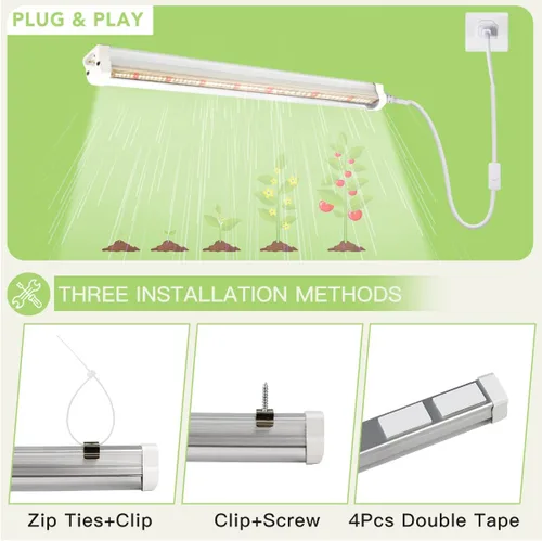 Miniatura 6 de GYTF T5 Luces de crecimiento, 408 bombillas LED blancas de espectro completo de alto PPFD tiras de luz para plantas de interior, invernadero, inicio