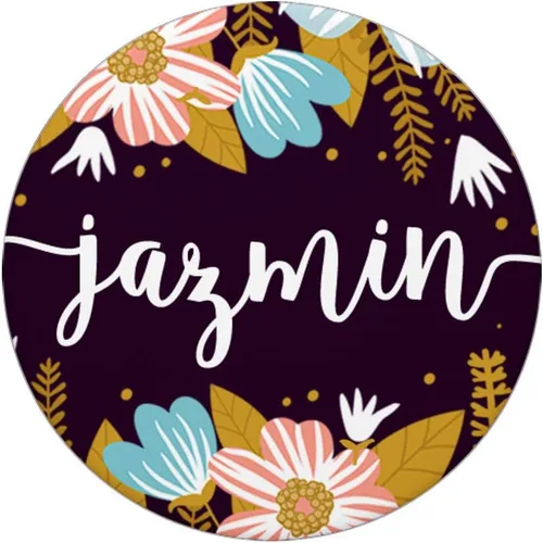 Miniatura 3 de First Name PACH422 Jazmin & Pink Blue & Yellow Flowers - PopSockets Grip and Stand for Phones and Tablets
