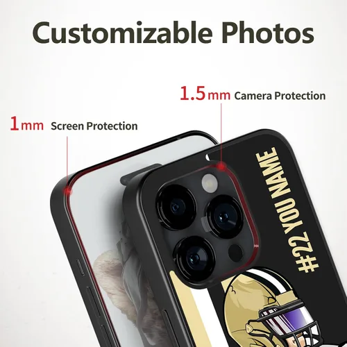 Miniatura 4 de Fundas de silicona personalizadas con número y nombre para niños deportivos para iPhone 11/12/13/14/15/16/Pro/Max/Plus/Mini/X/Xs/Xr/7/8