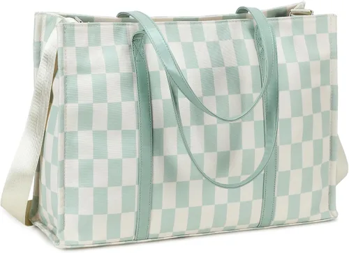 Miniatura 12 de Bolsa de mano para computadora portátil para mujer, bolsa de lona de 15.6 pulgadas, bolso de hombro para computadora, bolso de mensajero, bolso