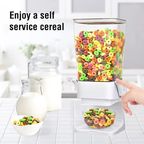 Miniatura 5 de Dispensador de cereales para encimera, contenedores grandes de almacenamiento de cereales, dispensador para despensa, dispensador de alimentos secos