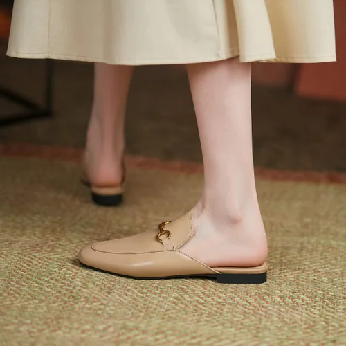 Miniatura 3 de Arqa - Mocasines de cuero para mujeres, sin cordones, sin respaldo, de tacón bajo, para deslizar el pie
