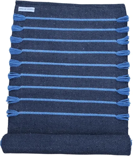 Miniatura 22 de Jaipur Art & Rugs - Alfombra de yoga de algodón, respetuosa con el medio ambiente, tejida a mano, gruesa (0.945 x 2.835 x 0.197 in)