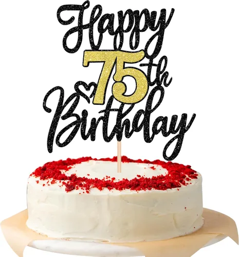 Miniatura 19 de 1 pieza de decoración para pastel de feliz cumpleaños número 30, negro dorado con purpurina, brindis por 30 años, palillo para pastel de cumpleaños