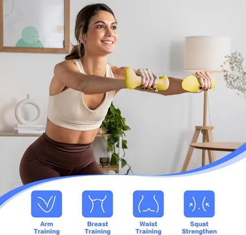 Miniatura 5 de HXD-ERGO Juego de mancuernas ergonómicas para mujeres, pesas de mano para mujeres, para pilates, yoga, correr, entrenamiento de fuerza