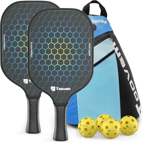 Toovem Carbon Fiber Pickleball Paddles – Lightweight 2-Pack T300 Or 1 PC T700 Pickleball Paddle Carbon Fiber Racket, Pickle Ball Paddles Gifts with