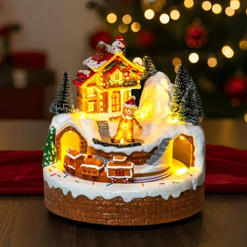 Miniatura 11 de Árbol de Navidad Iluminado y Animado Escena de Natividad del Pesebre, Figuras Musicales de la Familia de Ángeles con Luz LED que Reproduce Música