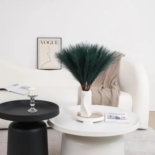 Miniatura 5 de Wertuirk Decoración de Hierba de Pampa Verde - 30 piezas de 24 Pulgadas de Hierba de Pampa Artificial Decorativa Alta, Hierba Falsa de Pampa
