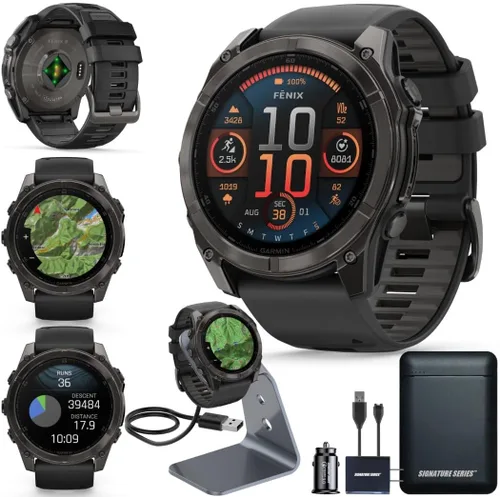 Miniatura 8 de Garmin Fenix 8 Premium - Reloj inteligente multideporte GPS para correr, 43 mm AMOLED, clasificado para buceo, linterna incorporada Titanio DLC