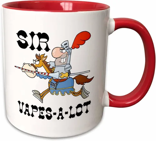 Miniatura 7 de dooni diseños – Funny Sir Knight diseños – Funny Knight Sir Vapes a lot – Tazas, Azul/Blanco